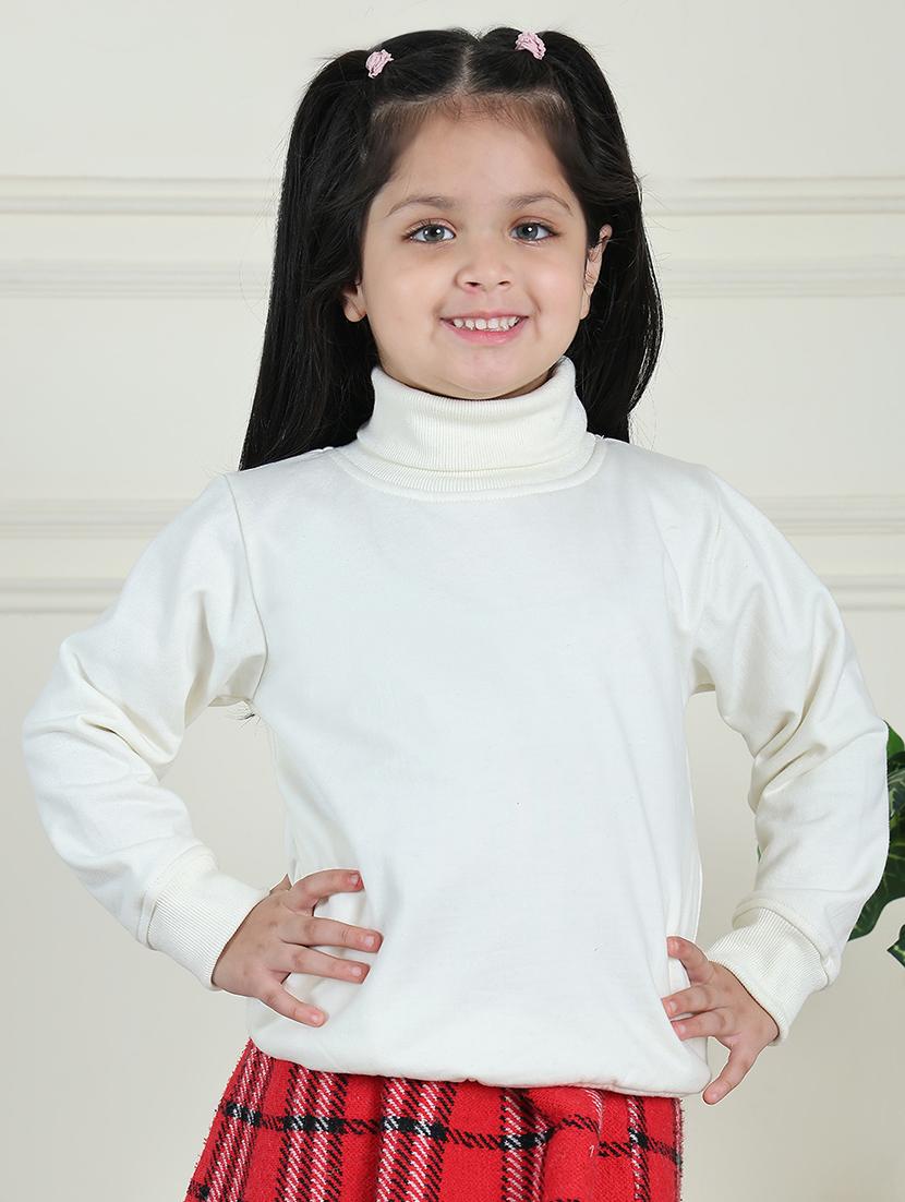 girls solid long sleeve sweatshirt