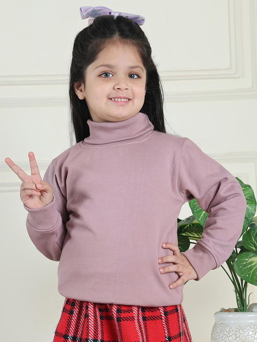 girls solid long sleeve sweatshirt