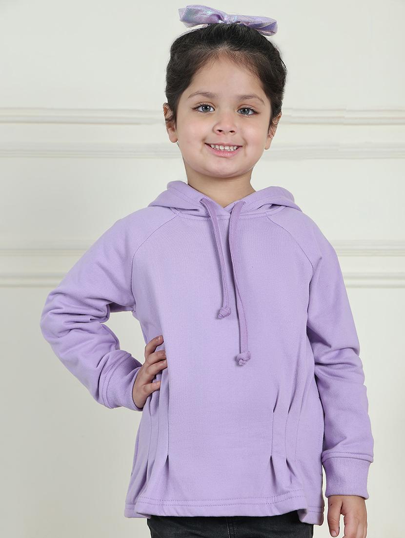 girls solid long sleeve sweatshirt