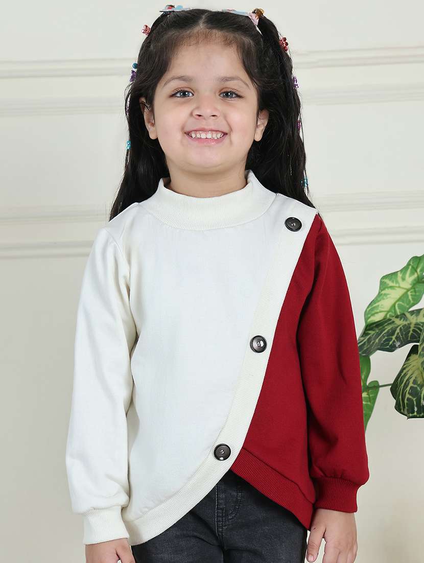 girls color block long sleeve sweatshirt