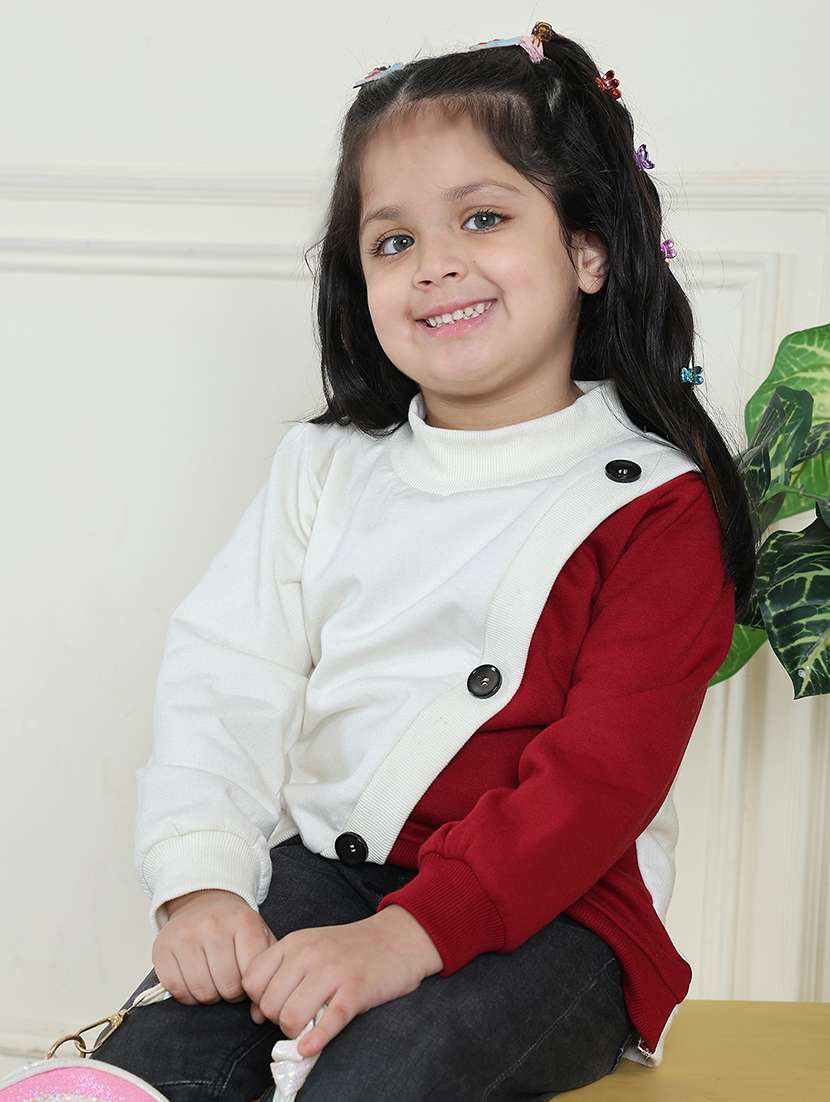 girls color block long sleeve sweatshirt - 21731994 -  Standard Image - 3