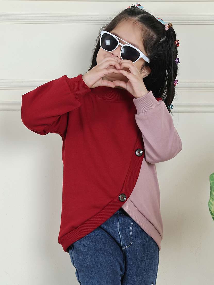 girls color block long sleeve sweatshirt - 21731995 - Standard Image - 3