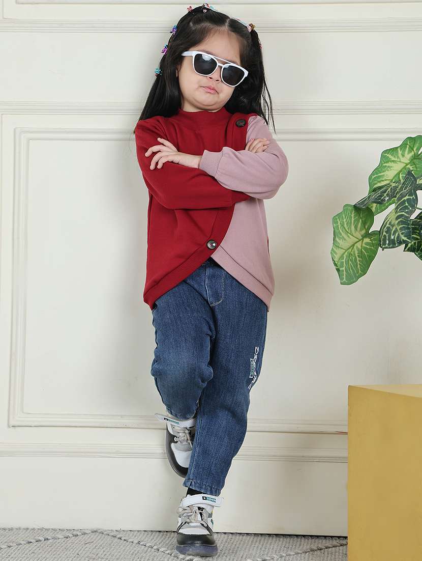 girls color block long sleeve sweatshirt - 21731995 - Standard Image - 5