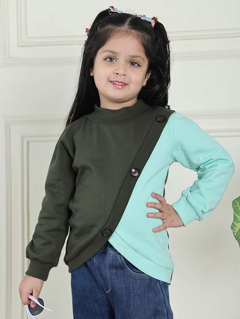 girls color block long sleeve sweatshirt - 21731996 -  Standard Image - 3