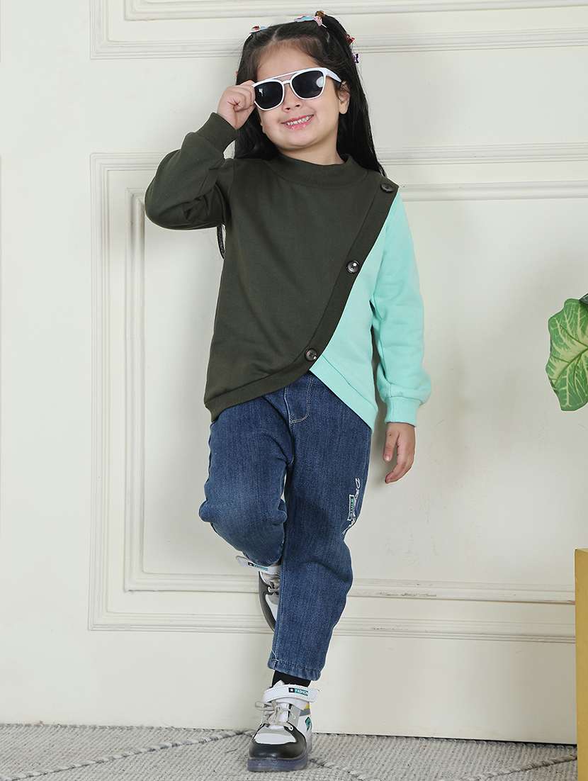 girls color block long sleeve sweatshirt - 21731996 -  Standard Image - 5