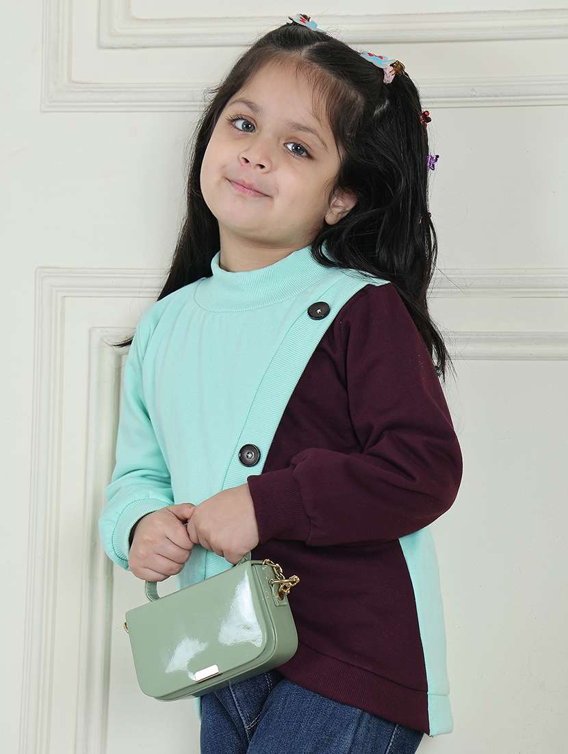 girls color block long sleeve sweatshirt - 21731997 -  Standard Image - 3