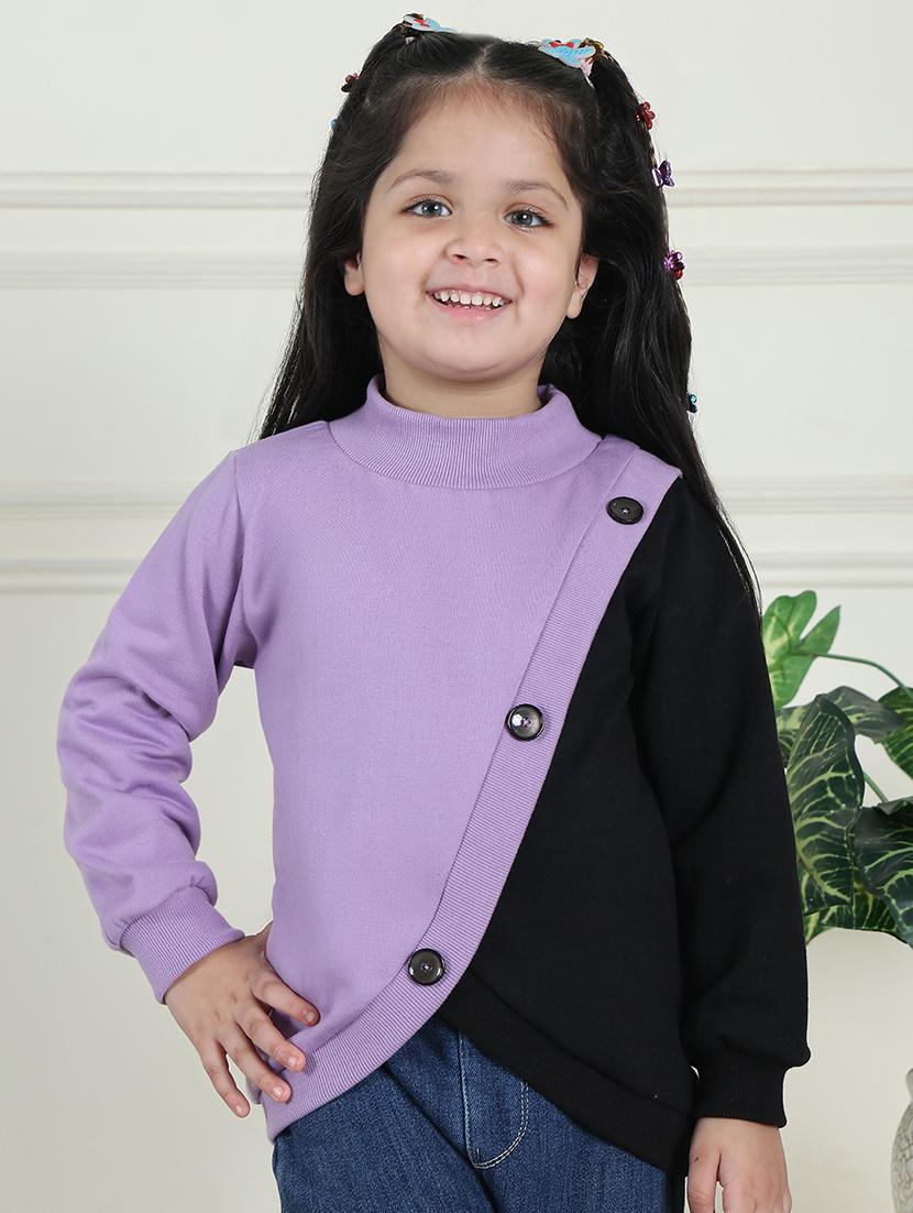 girls color block long sleeve sweatshirt - 21731998 -  Zoom Image - 0