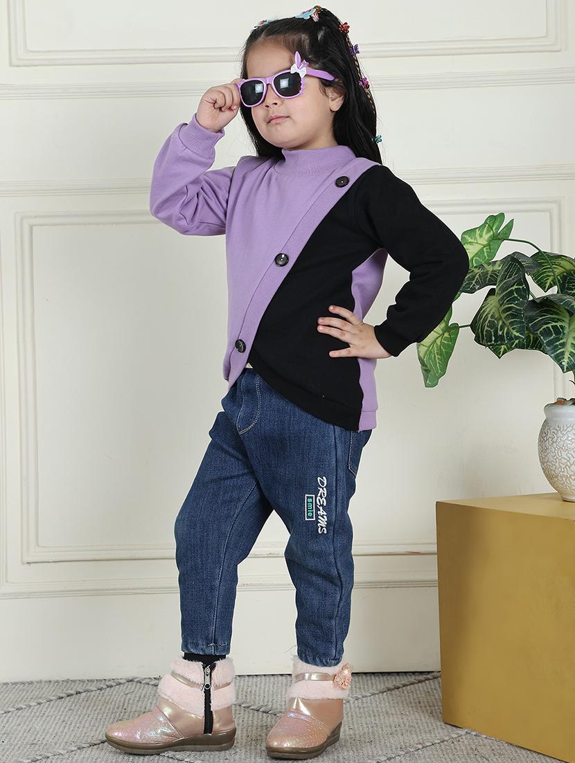 girls color block long sleeve sweatshirt - 21731998 - Standard Image - 5