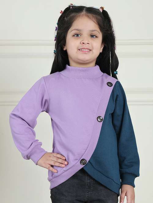 girls color block long sleeve sweatshirt - 21731999 -  Standard Image - 0