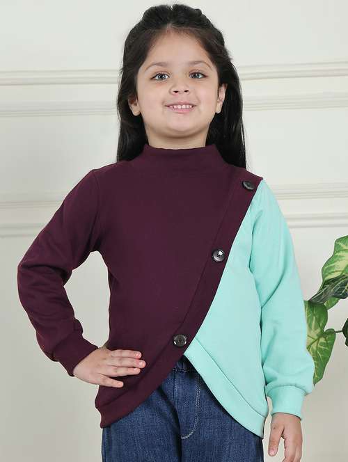 girls color block long sleeve sweatshirt - 21732000 -  Standard Image - 0