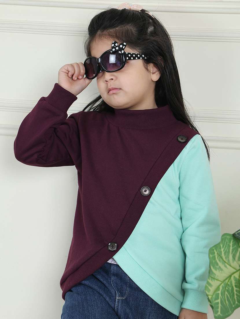 girls color block long sleeve sweatshirt - 21732000 - Standard Image - 3