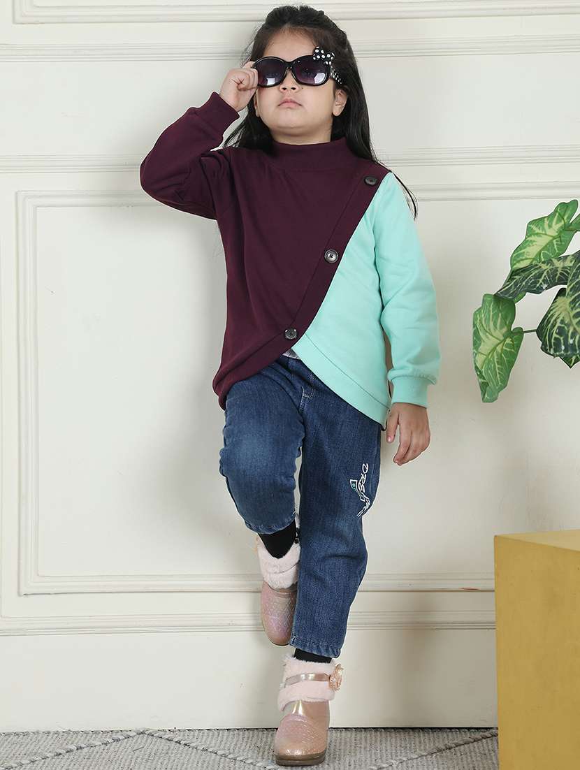 girls color block long sleeve sweatshirt - 21732000 - Standard Image - 5