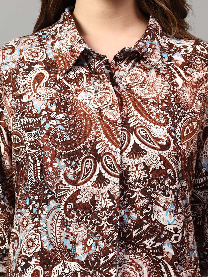 women printed long sleeve shirt - 21732003 -  Standard Image - 5