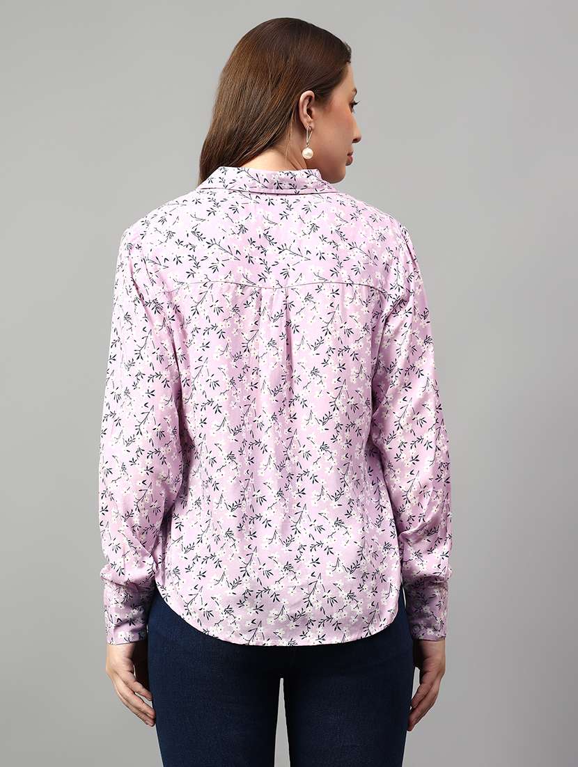 women floral printed long sleeve shirt - 21732004 -  Standard Image - 3
