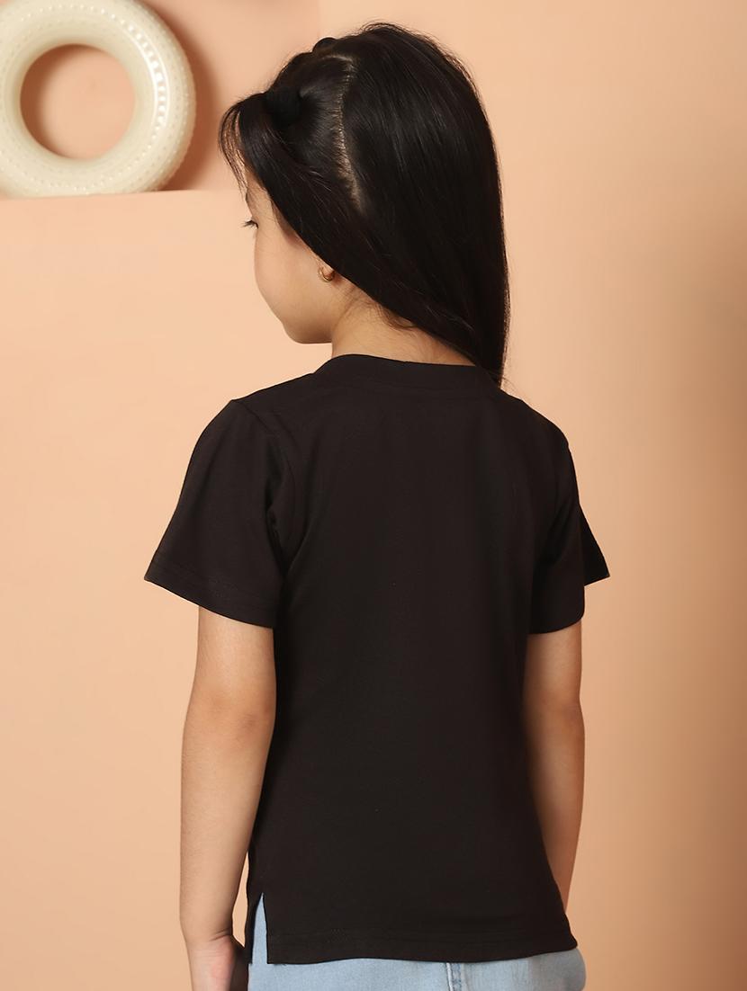 girls solid round neck tee - 21732005 - Standard Image - 3