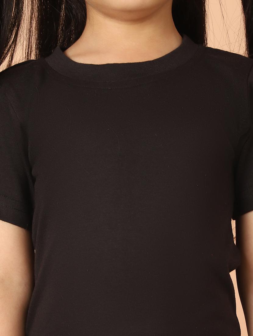 girls solid round neck tee - 21732005 - Standard Image - 5