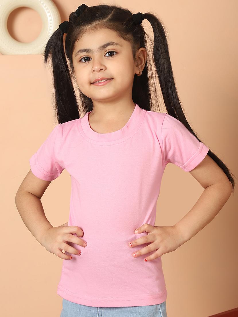 girls solid round neck tee - 21732006 - Zoom Image - 0