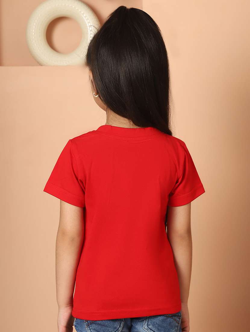 girls solid round neck tee - 21732007 -  Standard Image - 3