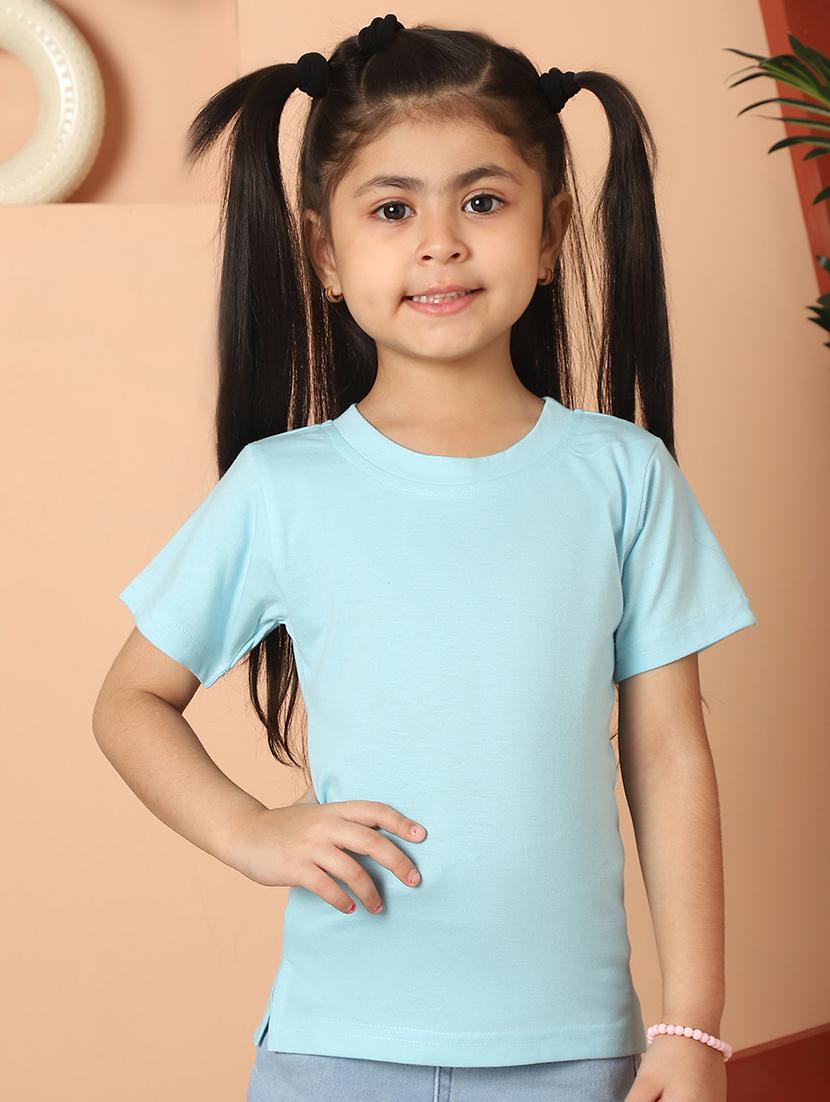 girls solid round neck tee - 21732008 - Zoom Image - 0