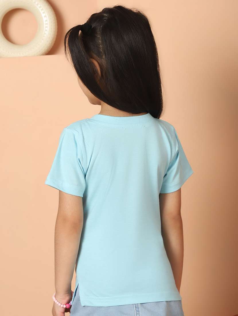 girls solid round neck tee - 21732008 - Standard Image - 3