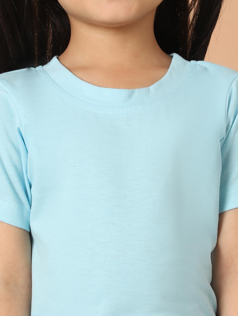 girls solid round neck tee - 21732008 - Standard Image - 5