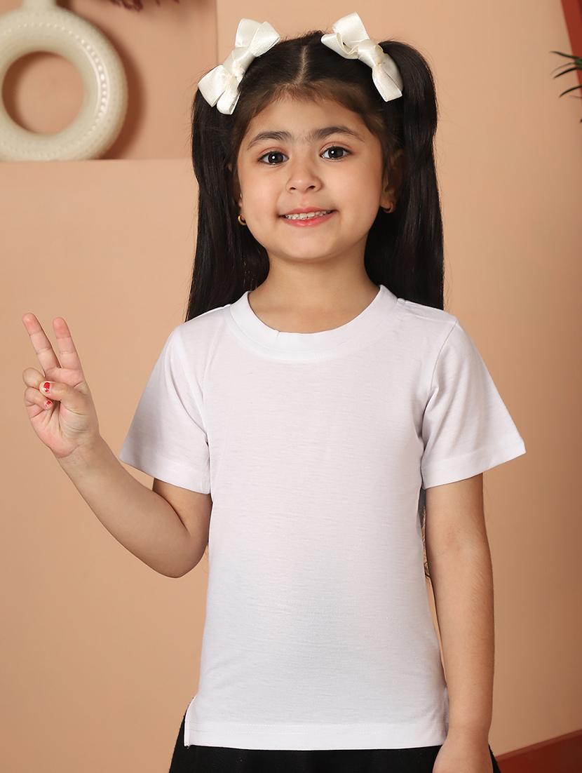 girls solid round neck tee - 21732009 -  Zoom Image - 0