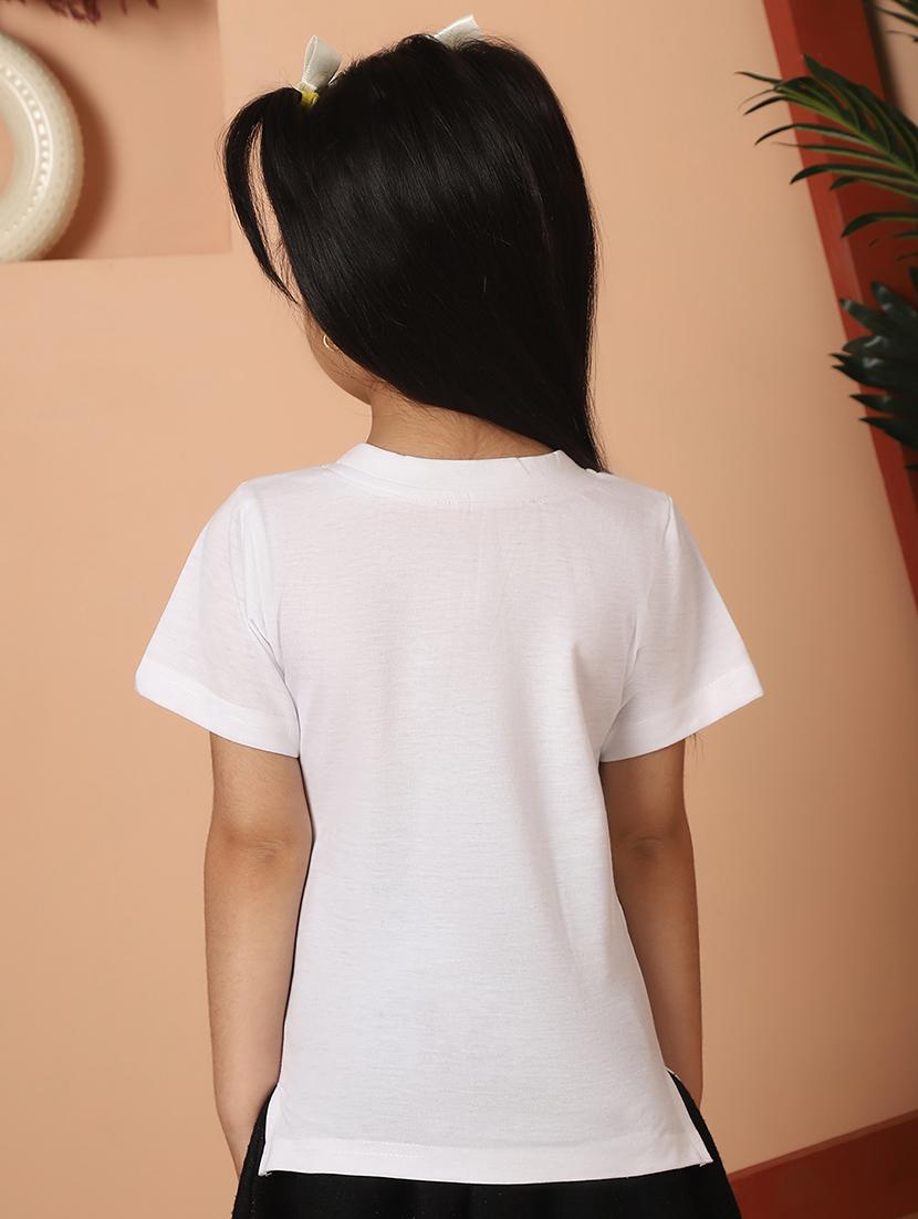 girls solid round neck tee - 21732009 - Standard Image - 3