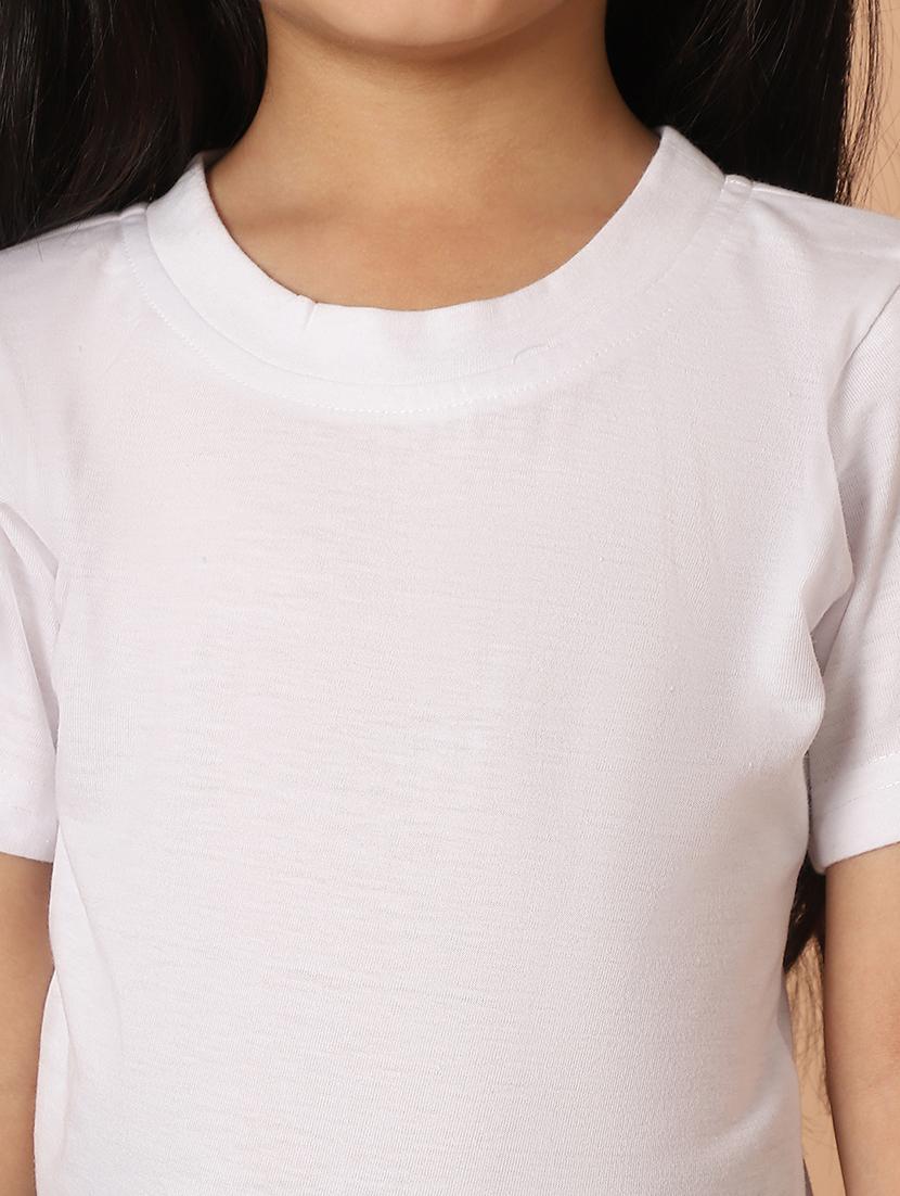 girls solid round neck tee - 21732009 - Standard Image - 5