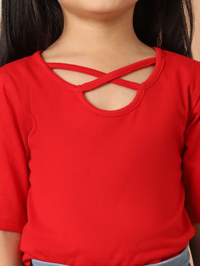girls solid short sleeve top - 21732059 -  Standard Image - 5