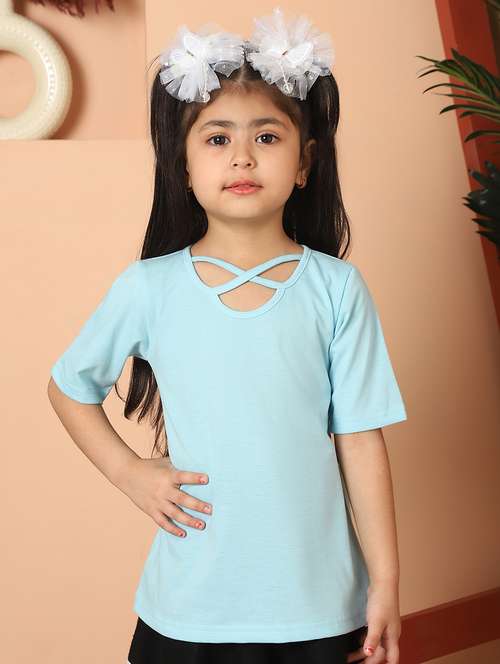 girls solid short sleeve top - 21732060 -  Standard Image - 0