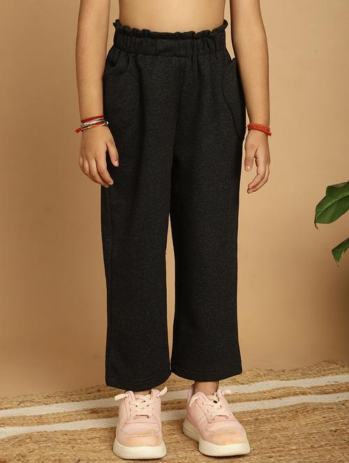 girls solid mid rise trouser - 21732074 -  Standard Image - 0