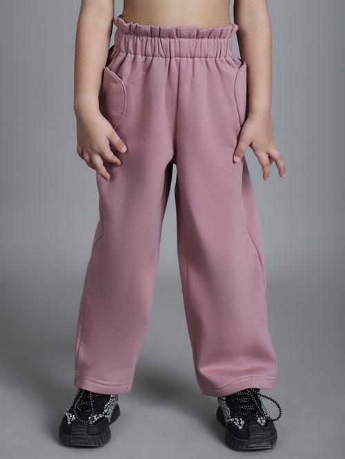 girls solid mid rise casual trouser - 21732075 -  Standard Image - 0