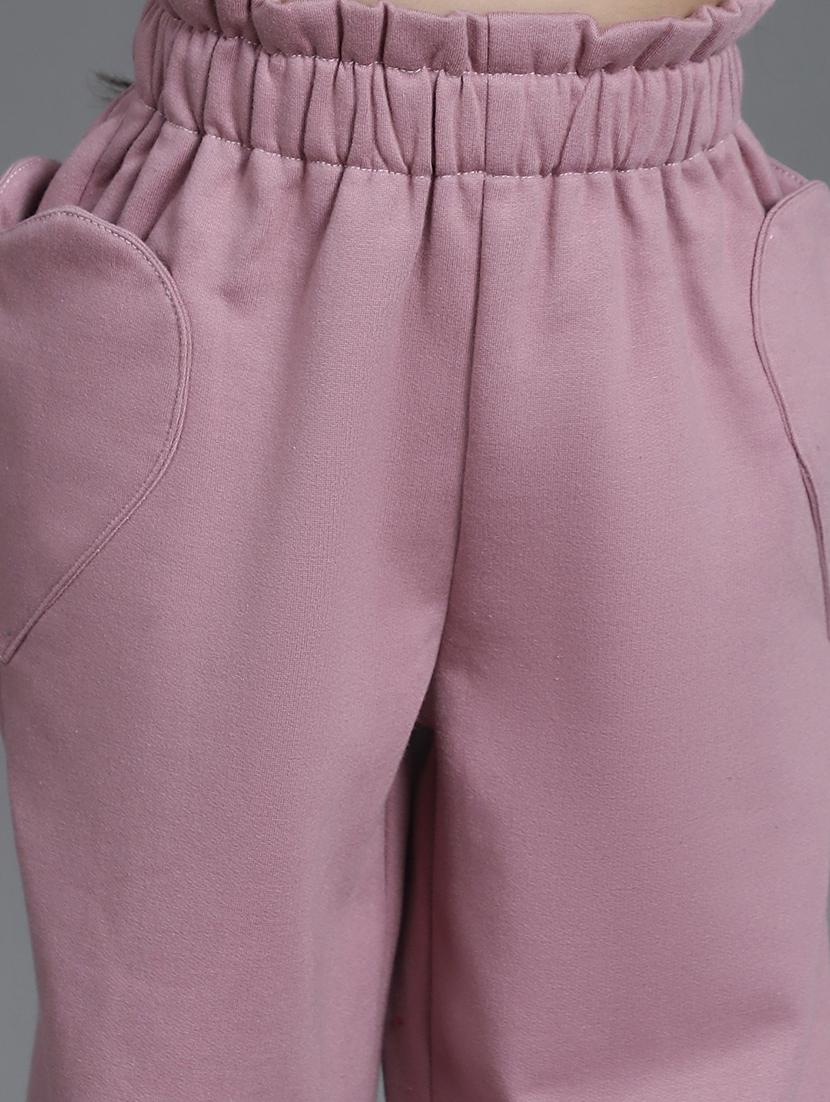 girls solid mid rise casual trouser - 21732075 - Standard Image - 5
