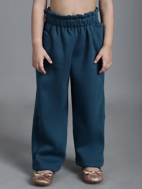 girls solid mid rise casual trouser - 21732078 -  Standard Image - 0