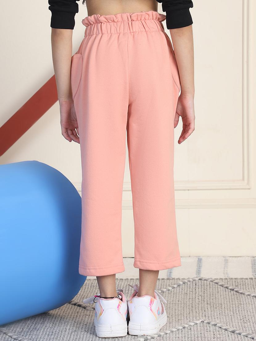 girls solid mid rise casual trouser - 21732085 - Standard Image - 3