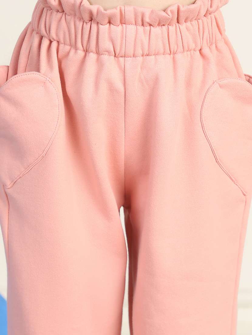 girls solid mid rise casual trouser - 21732085 - Standard Image - 5