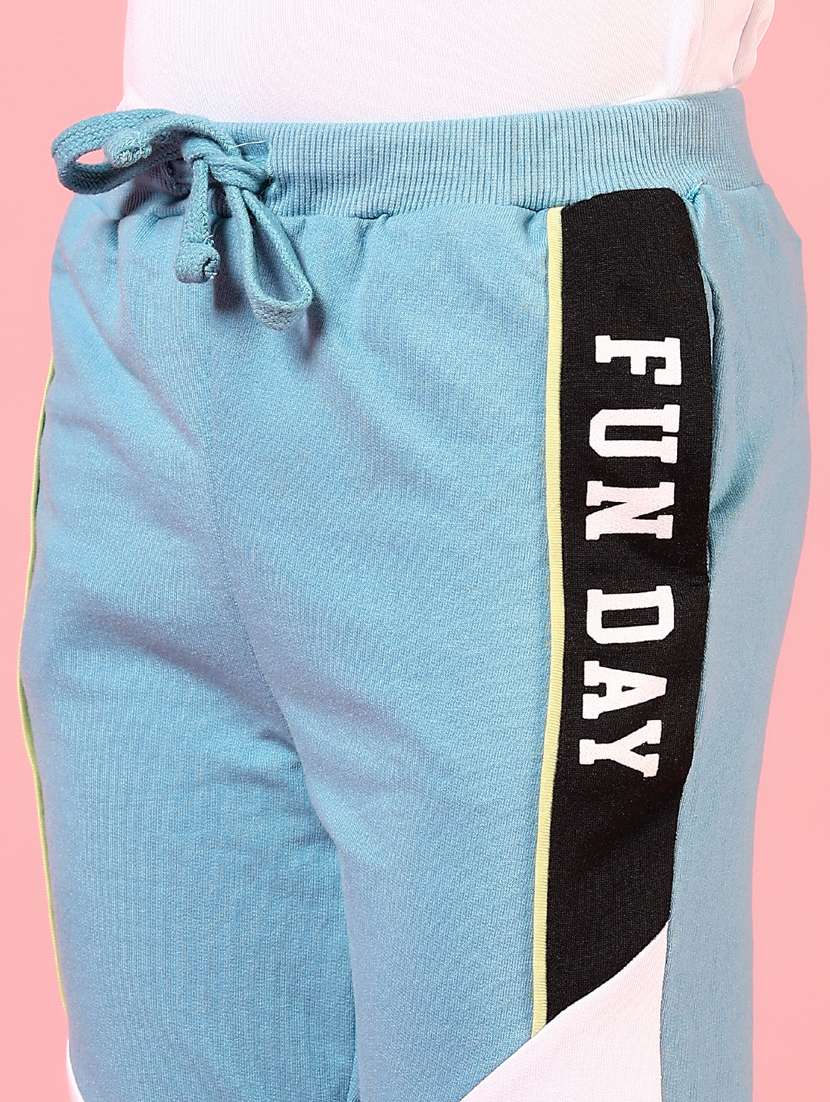 boys light blue color block mid rise jogger - 21732116 -  Standard Image - 5