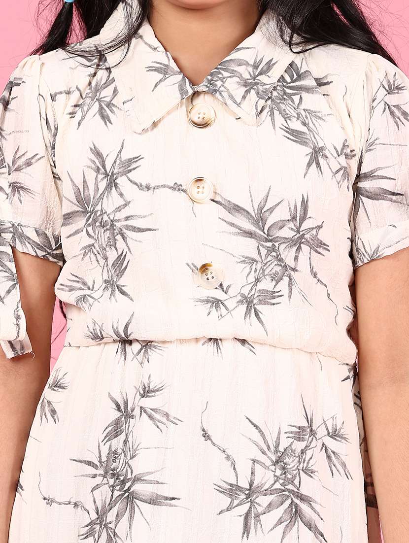 girls printed puff sleeves a-line dress - 21732117 -  Standard Image - 5