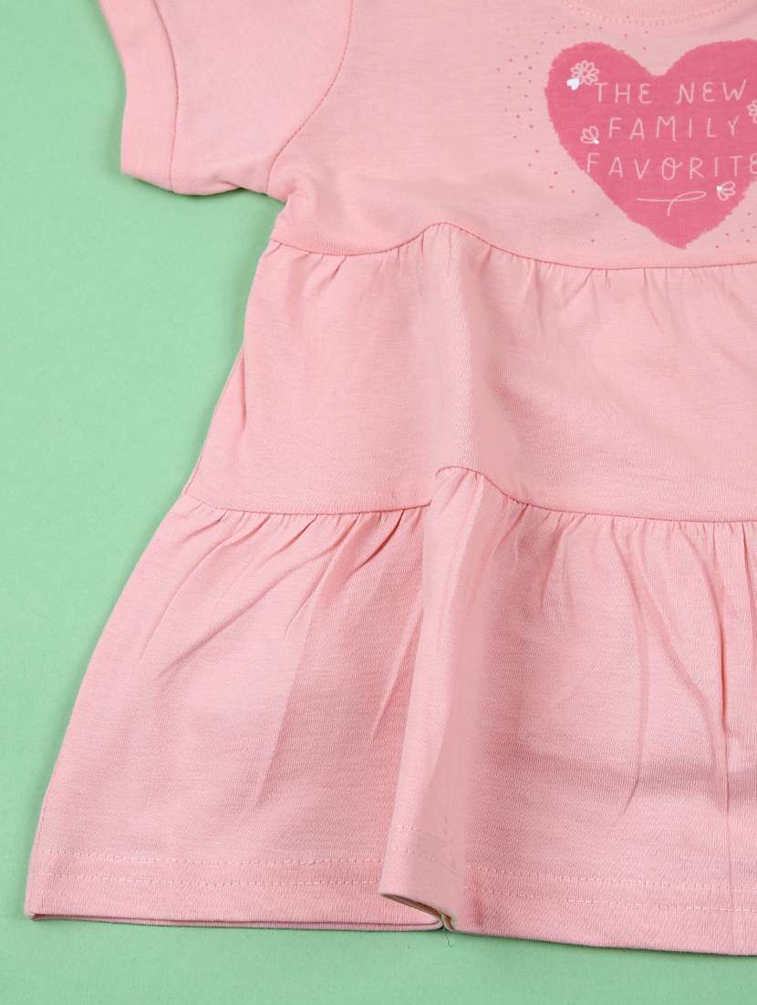 girls printed round neck tiered frock - 21732129 -  Standard Image - 3