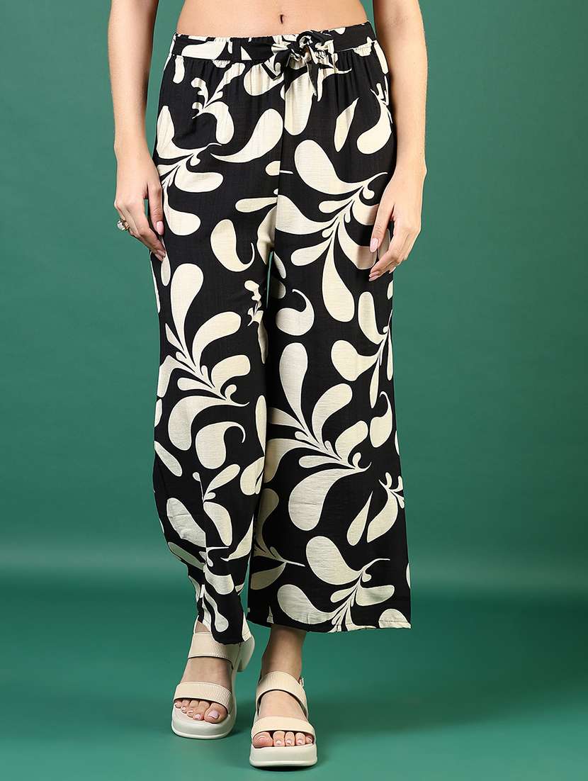 women printed mid rise straight palazzo - 21732141 - Zoom Image - 0