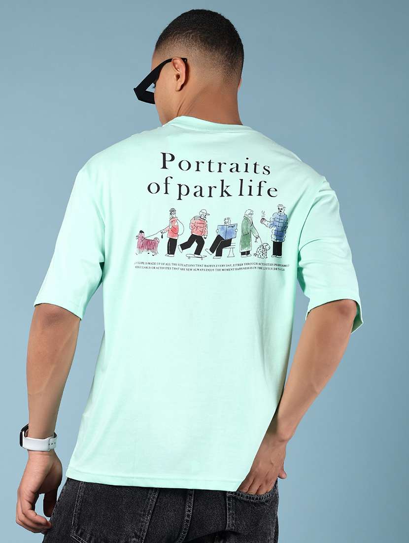 men back print round neck regular fit t-shirt