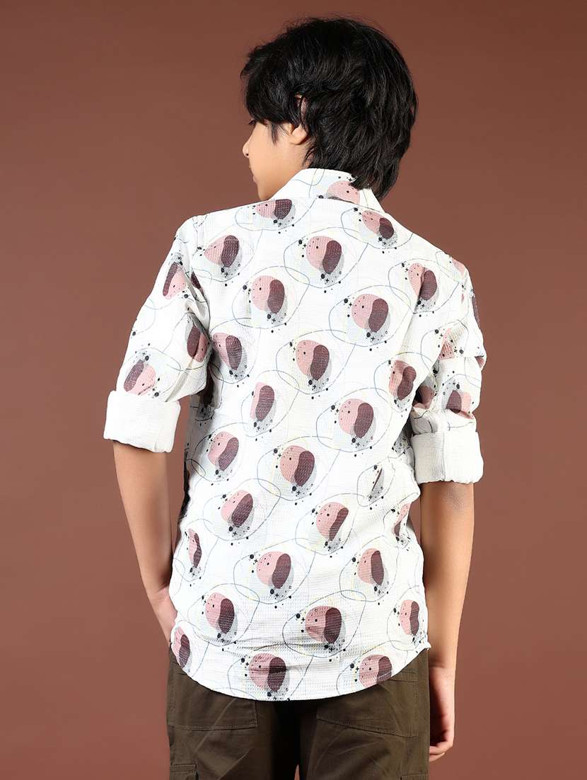 boys printed collared long sleeve shirt - 21732174 -  Standard Image - 3