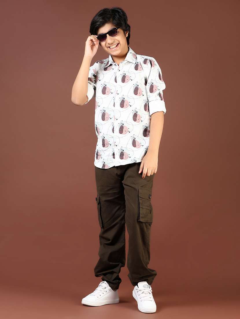 boys printed collared long sleeve shirt - 21732174 -  Standard Image - 5