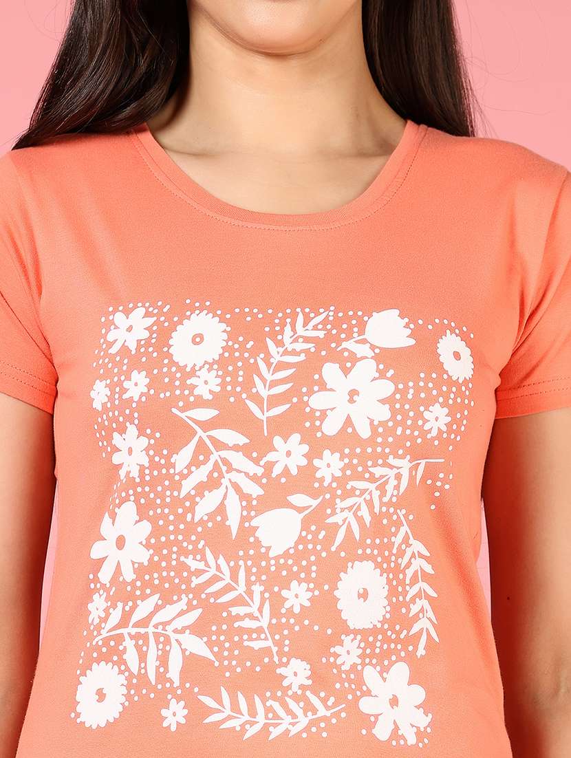 women front print short sleeve t-shirt - 21732179 -  Standard Image - 5