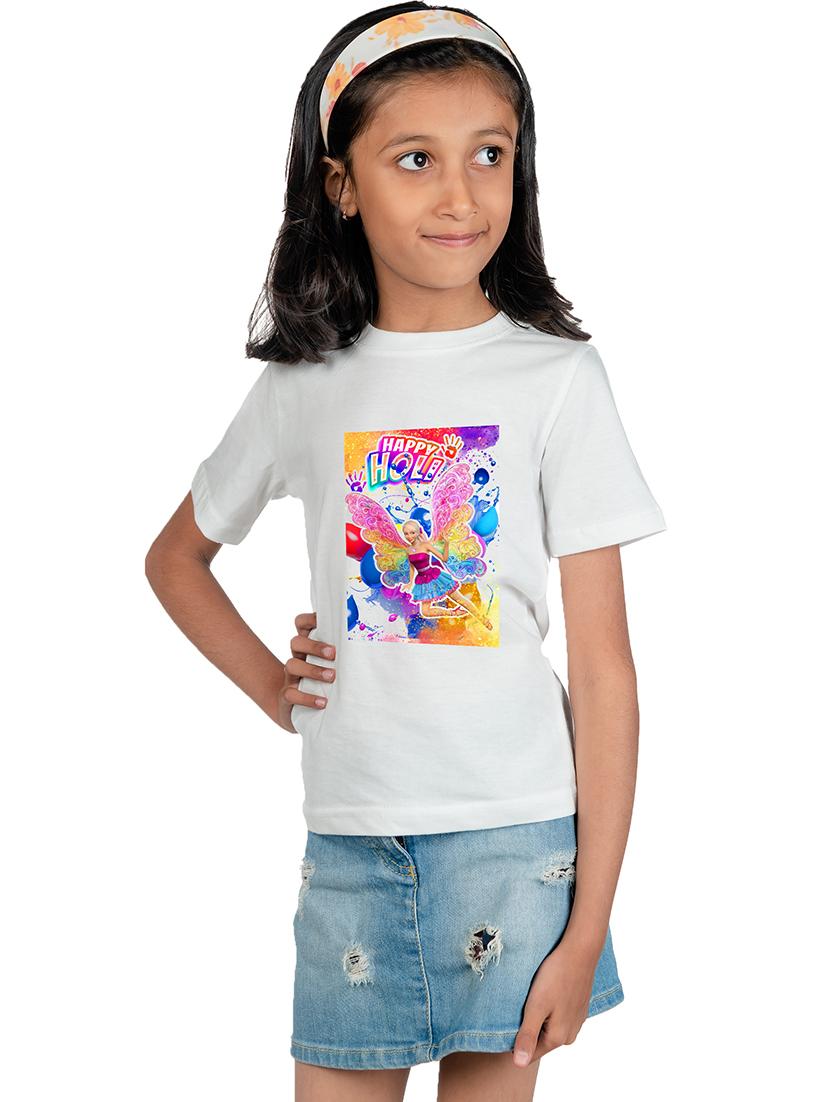 girls graphic printed short sleeve holi t-shirt - 21732288 -  Zoom Image - 0