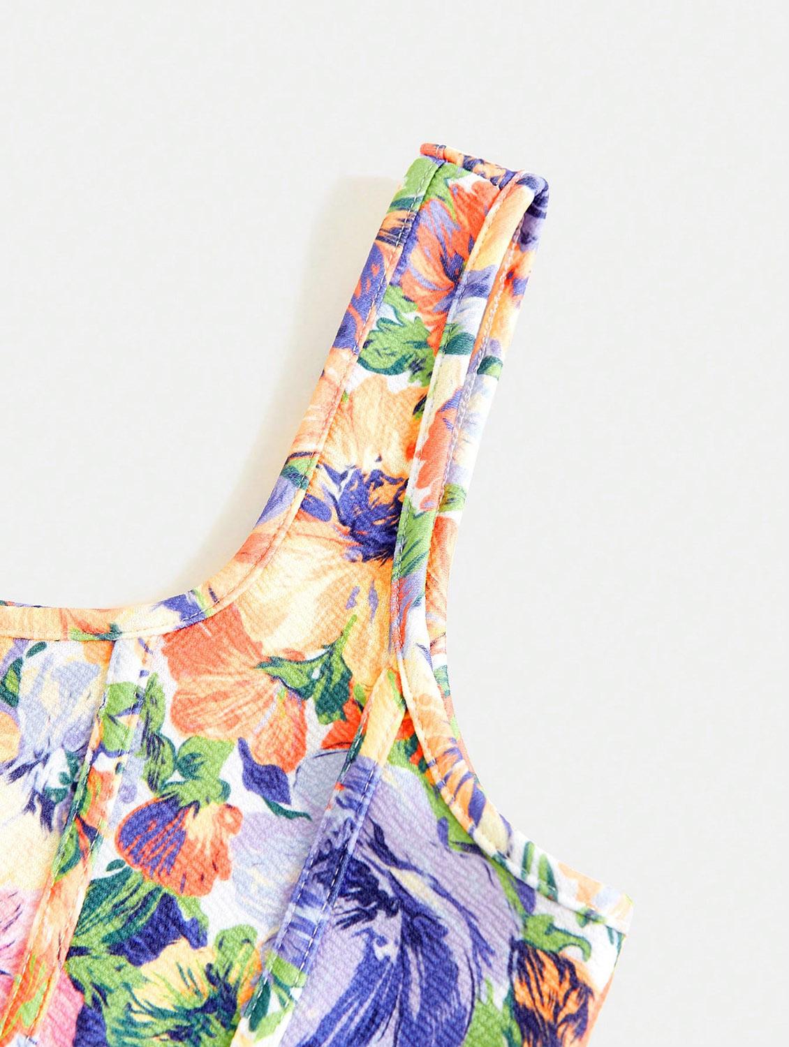 women floral print corset crop top - 21732299 - Standard Image - 3