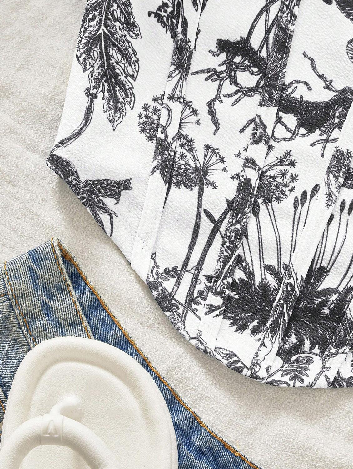 women printed corset crop top - 21732302 - Standard Image - 3