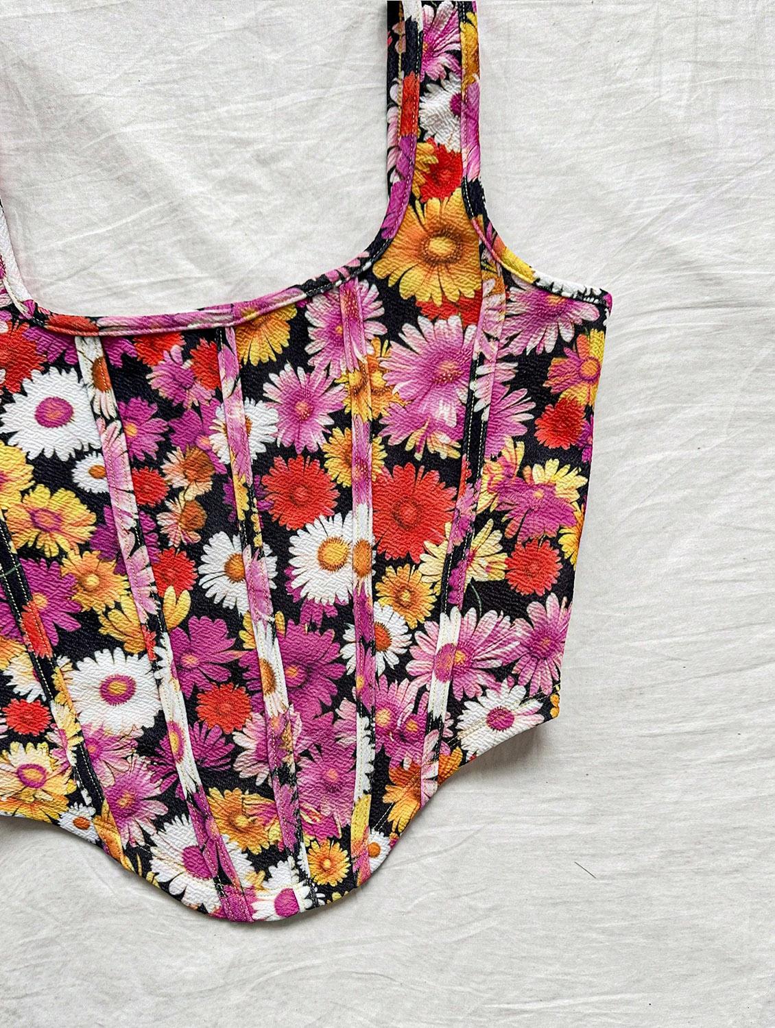 women floral print corset crop top - 21732304 - Standard Image - 3