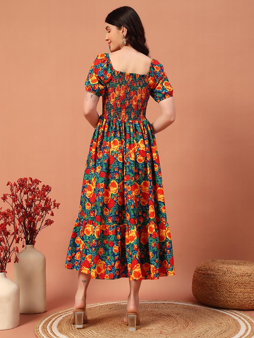 women floral print fit & flare dress - 21732318 - Standard Image - 3