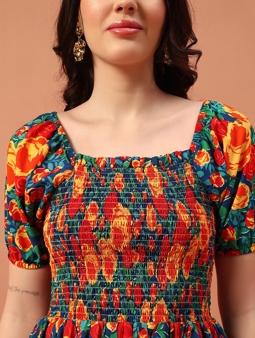 women floral print fit & flare dress - 21732318 - Standard Image - 5